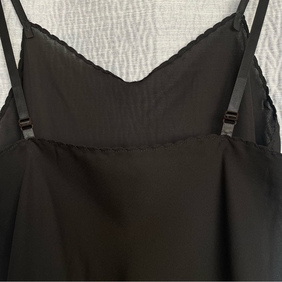 VTG |Wondermaid| Long Black Sheer Slip Dress Size 34* Spaghetti Strap V-neck - Picture 2 of 7